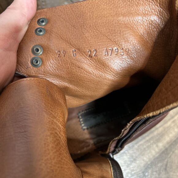 Franco Cuadra Brown Leather Ankle Lace up/ZIPPER dress boots Men\'s US 10/MEX 29